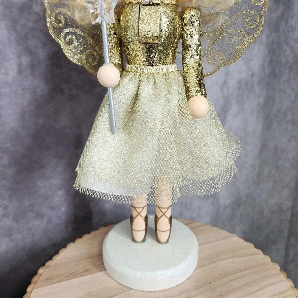 Gold Ballerina Princess Nutcracker Crown Tutu‎ Wooden Christmas 14